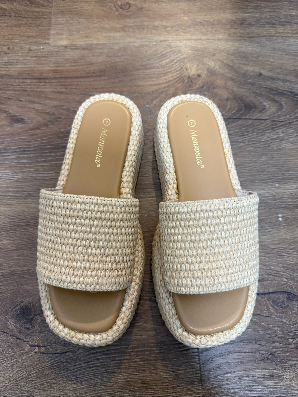 Braided Slide Mules - Natural Tan